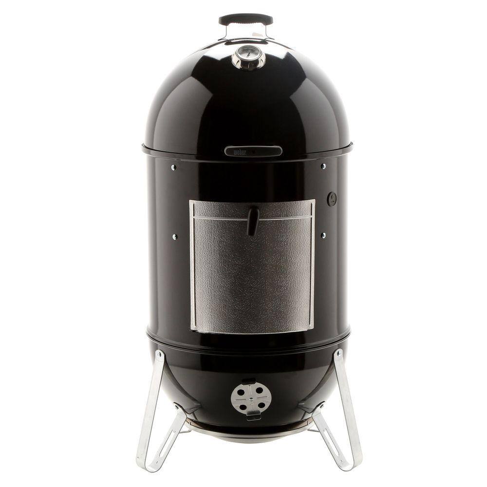Weber 22 in. Smokey Mountain Cooker Smoker in Black with Cover and Built-In Thermometer 731001