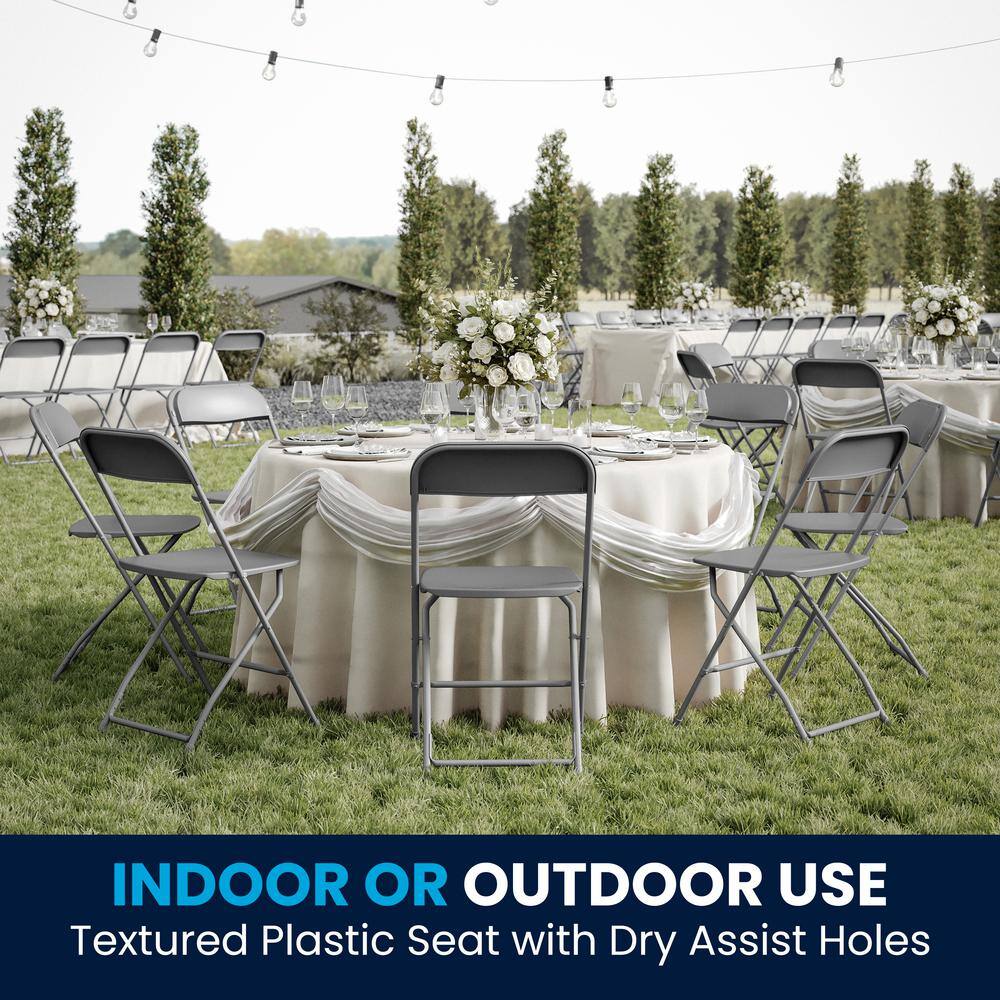 Carnegy Avenue Grey Metal Folding Chairs CGA-LE-487296-GR-HD