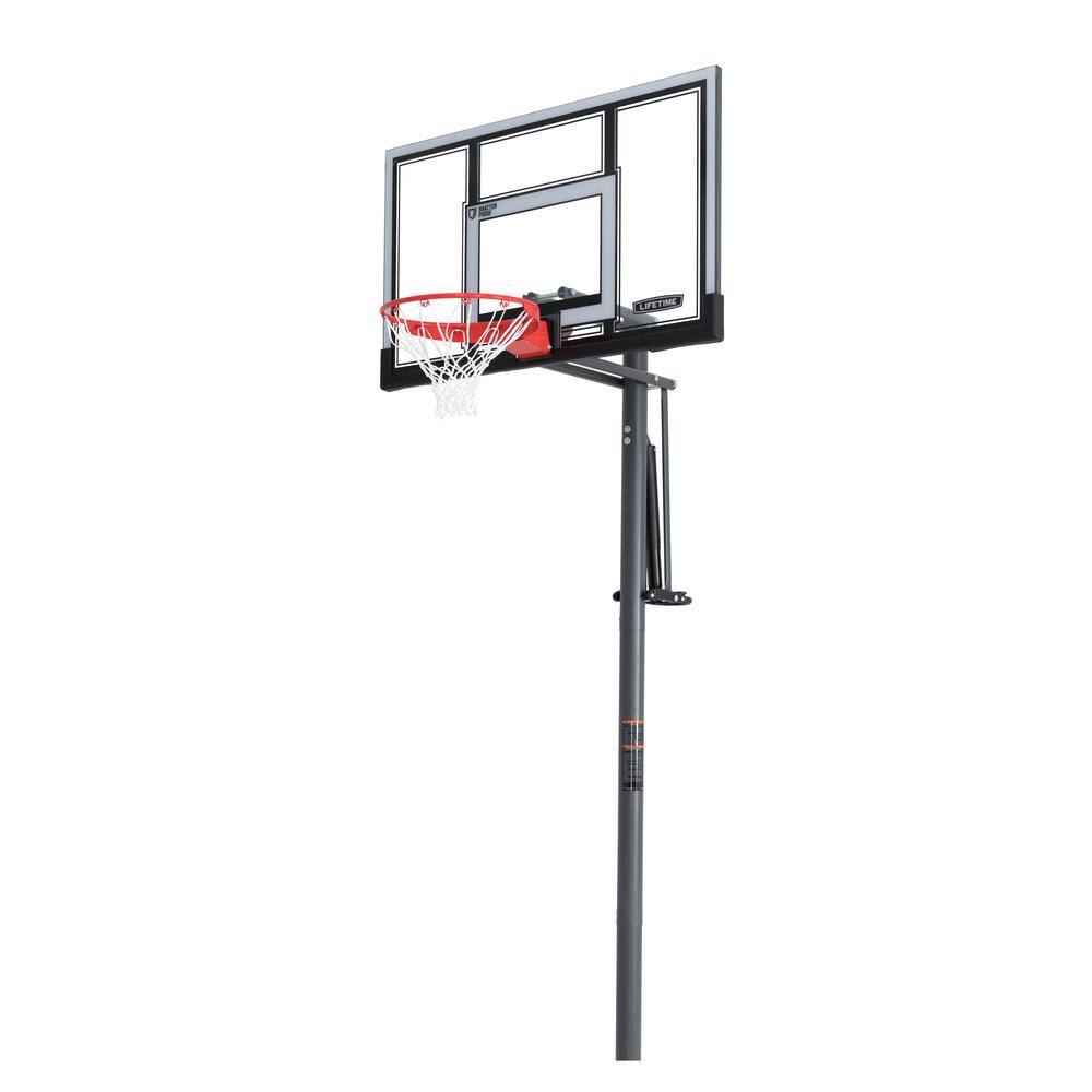 Lifetime 54 in. Polycarbonate Adjustable In-Ground Basketball Hoop 90962
