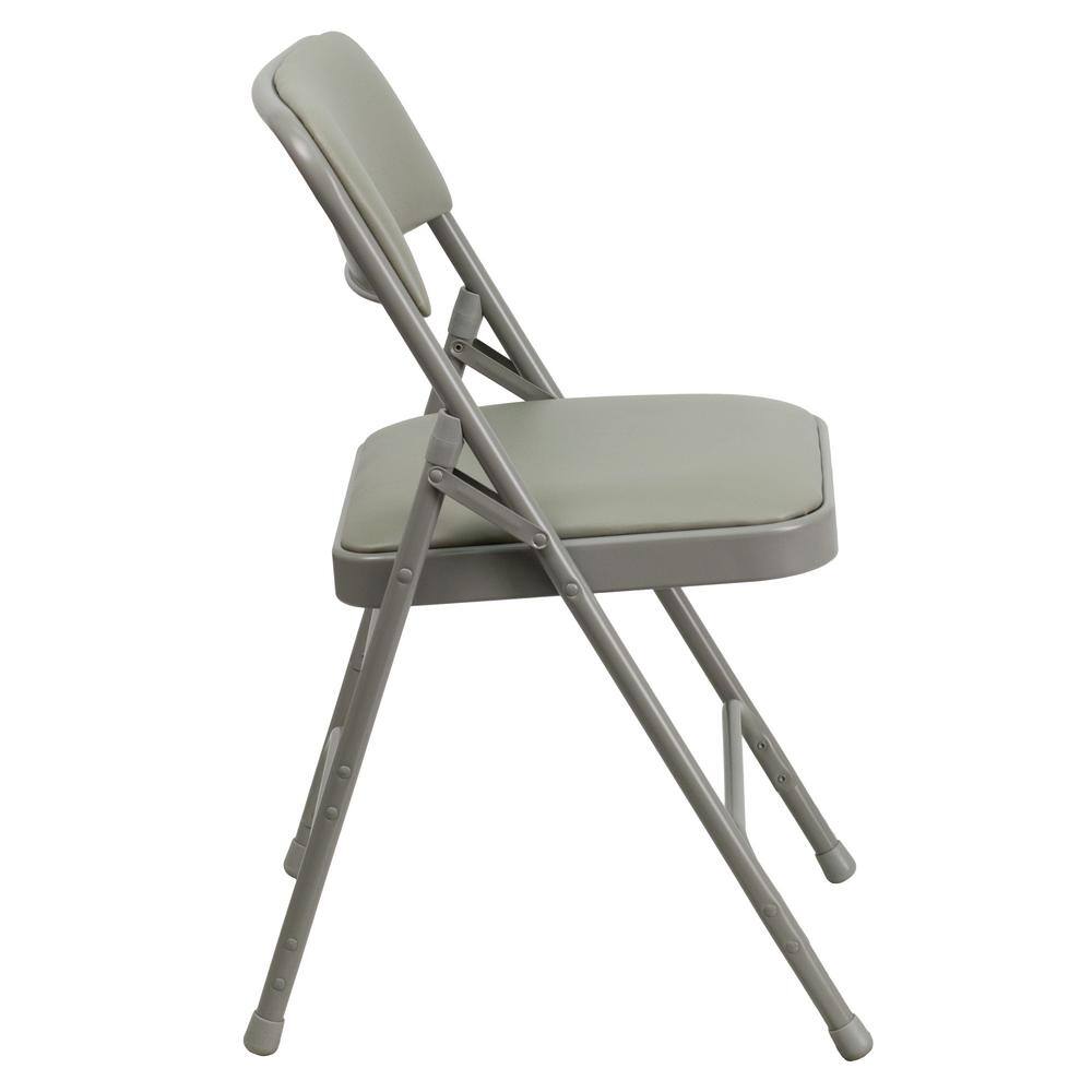 Carnegy Avenue Gray Vinyl/Gray Frame Metal Folding Chair (4-Pack) CGA-HF-5861-GR-HD