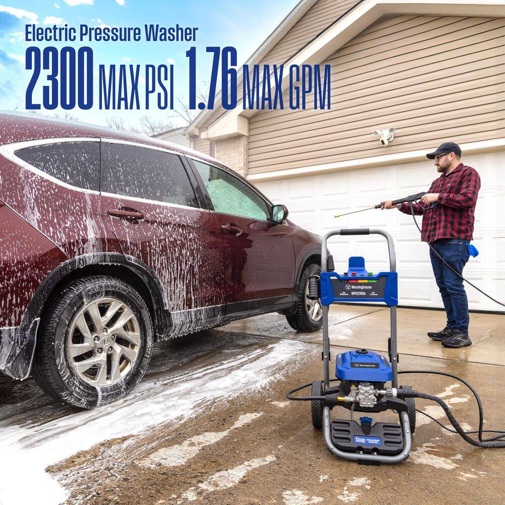 Westinghouse 2300 PSI 1.76 GPM 13 Amp Cold Water Electric Powered Pressure Washer with Turbo Nozzle and 5-Quick Connect Tips WPX2300e