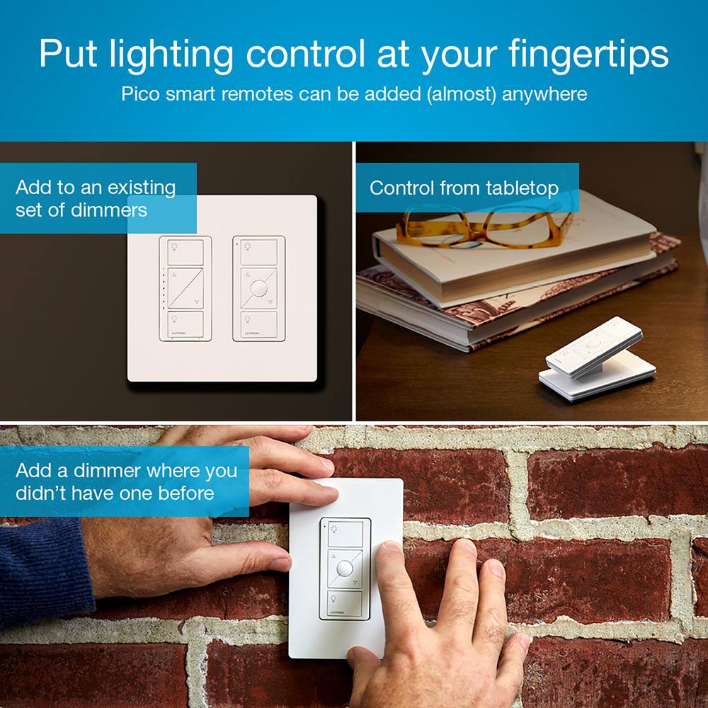Lutron Caseta Smart Dimmer Switch and Remote Kit for Wall and Ceiling Lights, 150-Watt LED Bulbs (P-PKG1W-WH-R) P-PKG1W-WH-R