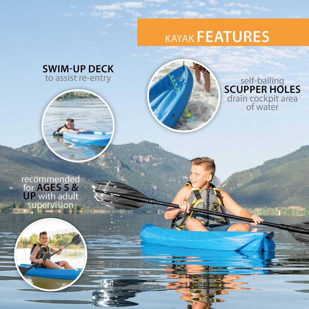 Lifetime Blue Youth Wave Kayak with Paddles 90097