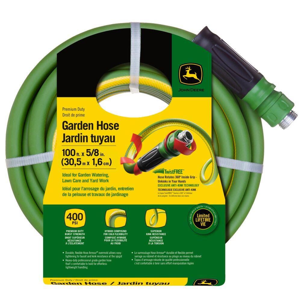 John Deere 5/8 in. x 100 ft. Heavy Duty Hybrid Watering Hose CJDGH58100