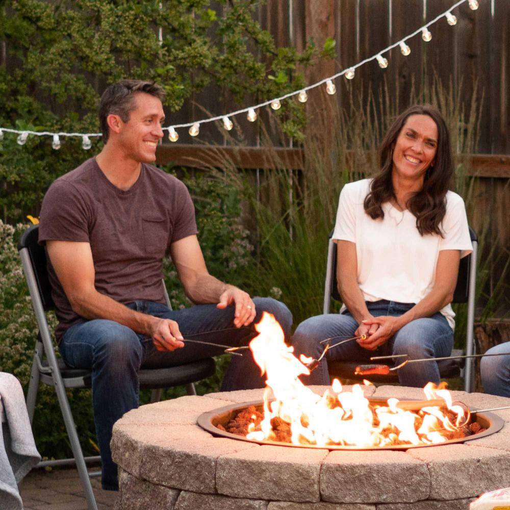 Lifetime Black Plastic Seat Outdoor Safe Folding Chair (Set of 4) 80407