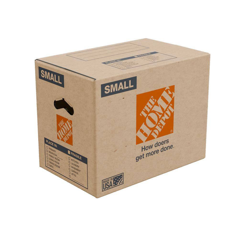The Home Depot 16 in. L x 10 in. W x 12 in. D Small Moving Shipping and Packing Box with Handles (50-Pack) SMBOX50