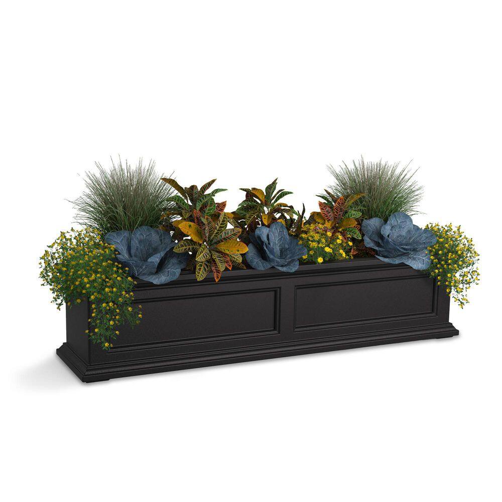 Mayne Fairfield 48 in. x 11 in. Self-Watering Black Polyethylene Window Box 5823B