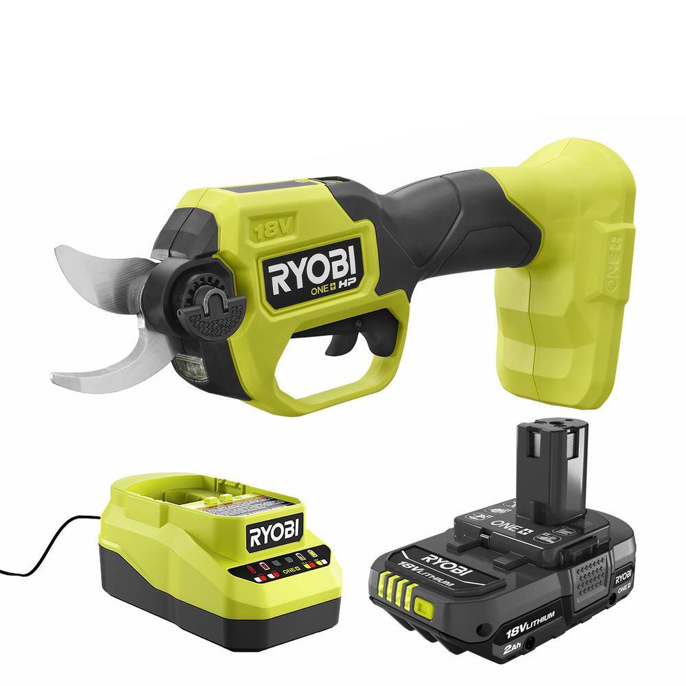 RYOBI ONE+ HP 18V Brushless Cordless Pruner with 2.0 Ah Battery and Charger P2550