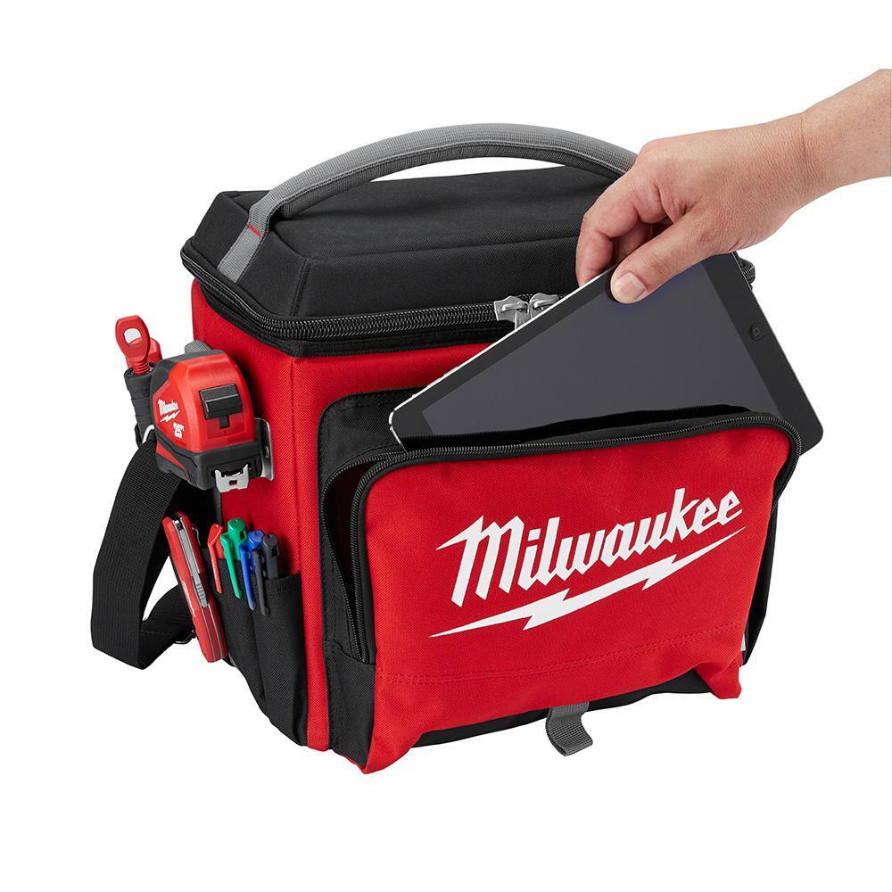 Milwaukee 21 Qt. Soft Sided Jobsite Lunch Cooler with PACKOUT Red 20 oz. Tumbler 48-22-8250-48-22-8392R