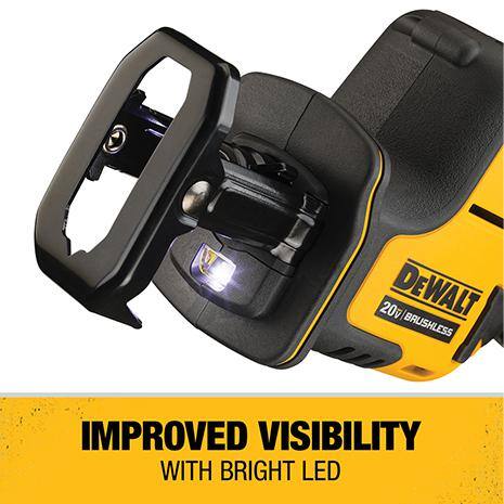 DEWALT ATOMIC 20V MAX Cordless Brushless Compact Reciprocating Saw, (1) 20V 6.0Ah and (1) 20V 4.0Ah Batteries, and Charger DCS369BWCB2460C