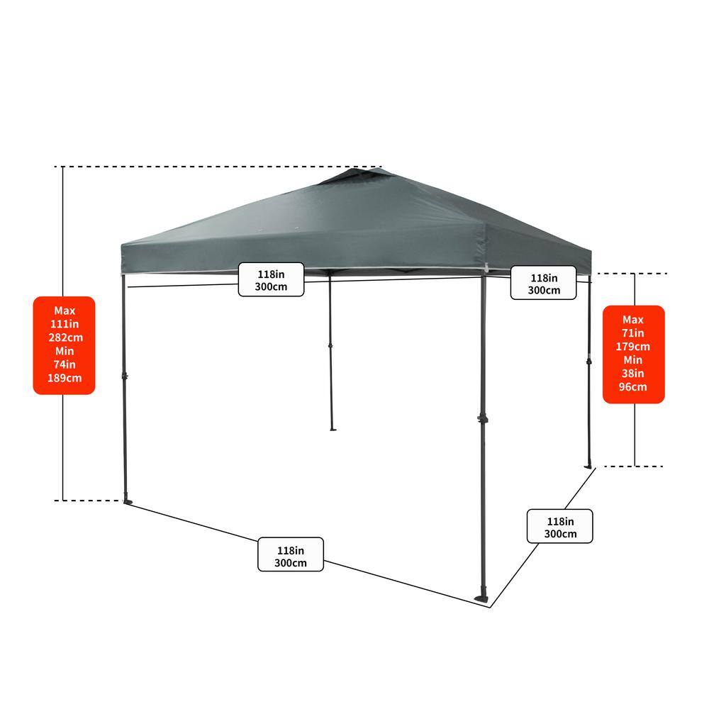 Everbilt 10 ft. x 10 ft. Grey Instant Canopy Pop Up Tent NS CLIA 100-G