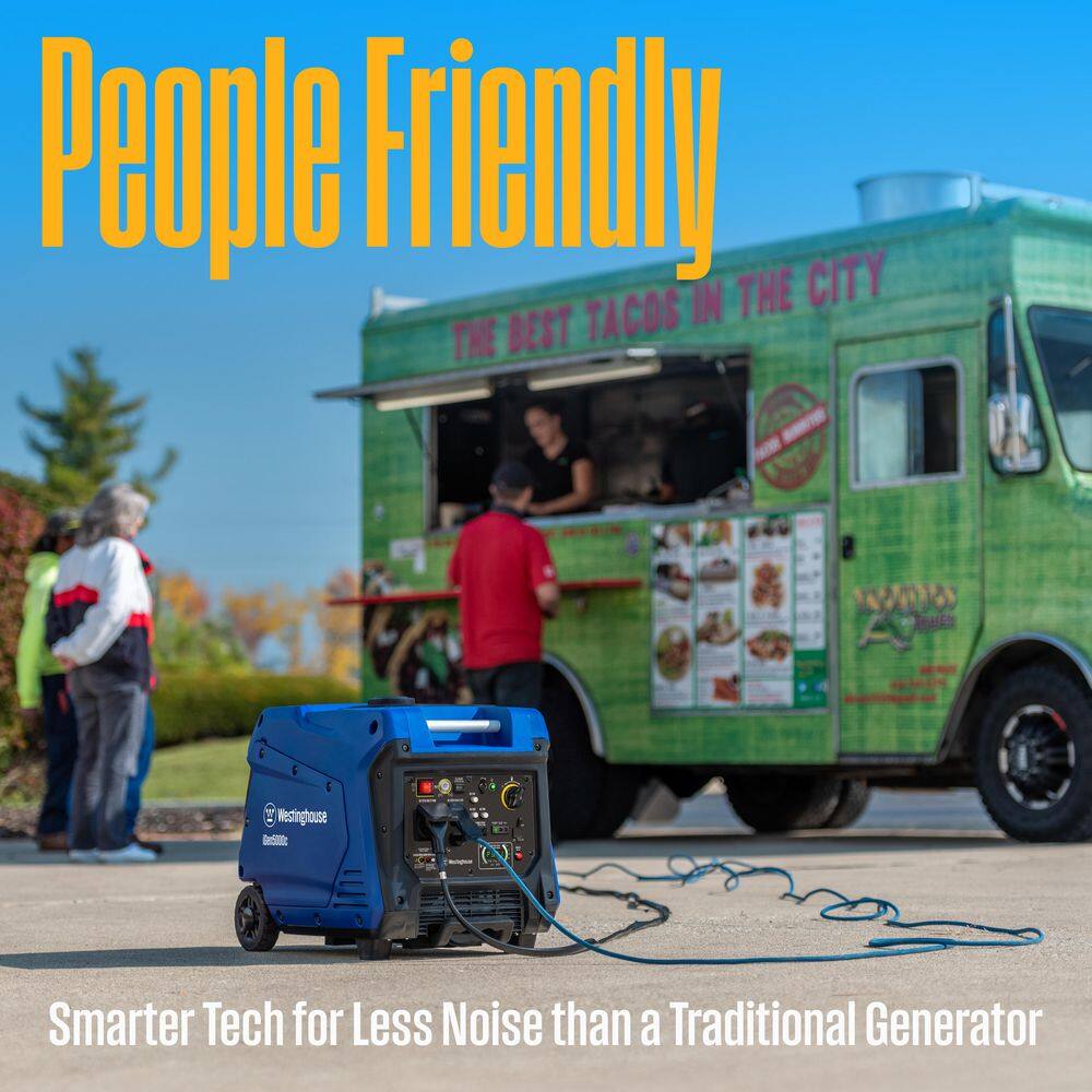 Westinghouse 5,000-Watt Gas Powered Portable Inverter Generator with Remote Electric Start, LED Data Center iGen5000c