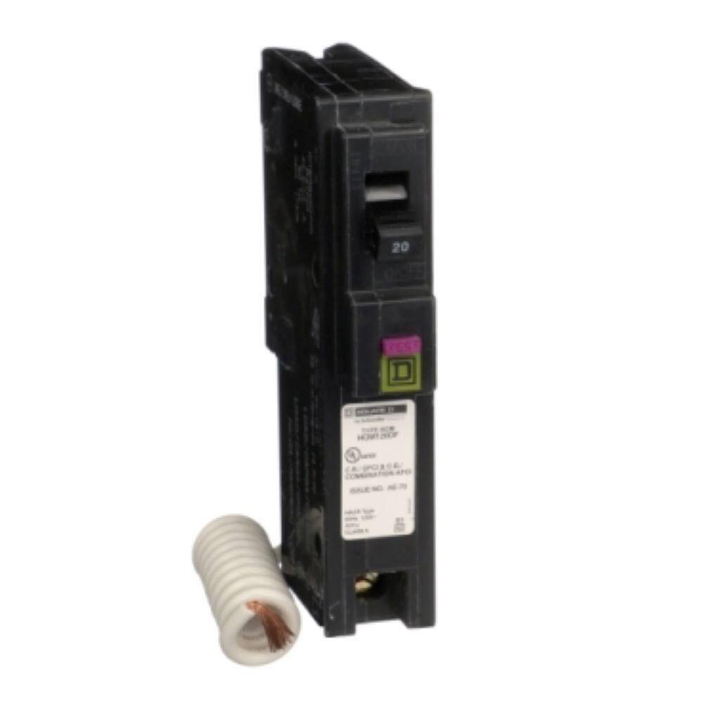 Square D Homeline 20 Amp Single-Pole Dual Function (CAFCI and GFCI) Circuit Breaker HOM120DFC
