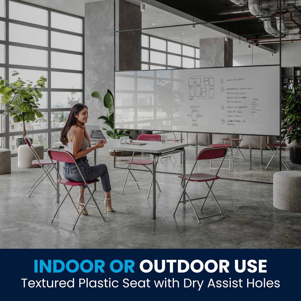 Carnegy Avenue Red Metal Folding Chairs CGA-LE-181085-RE-HD