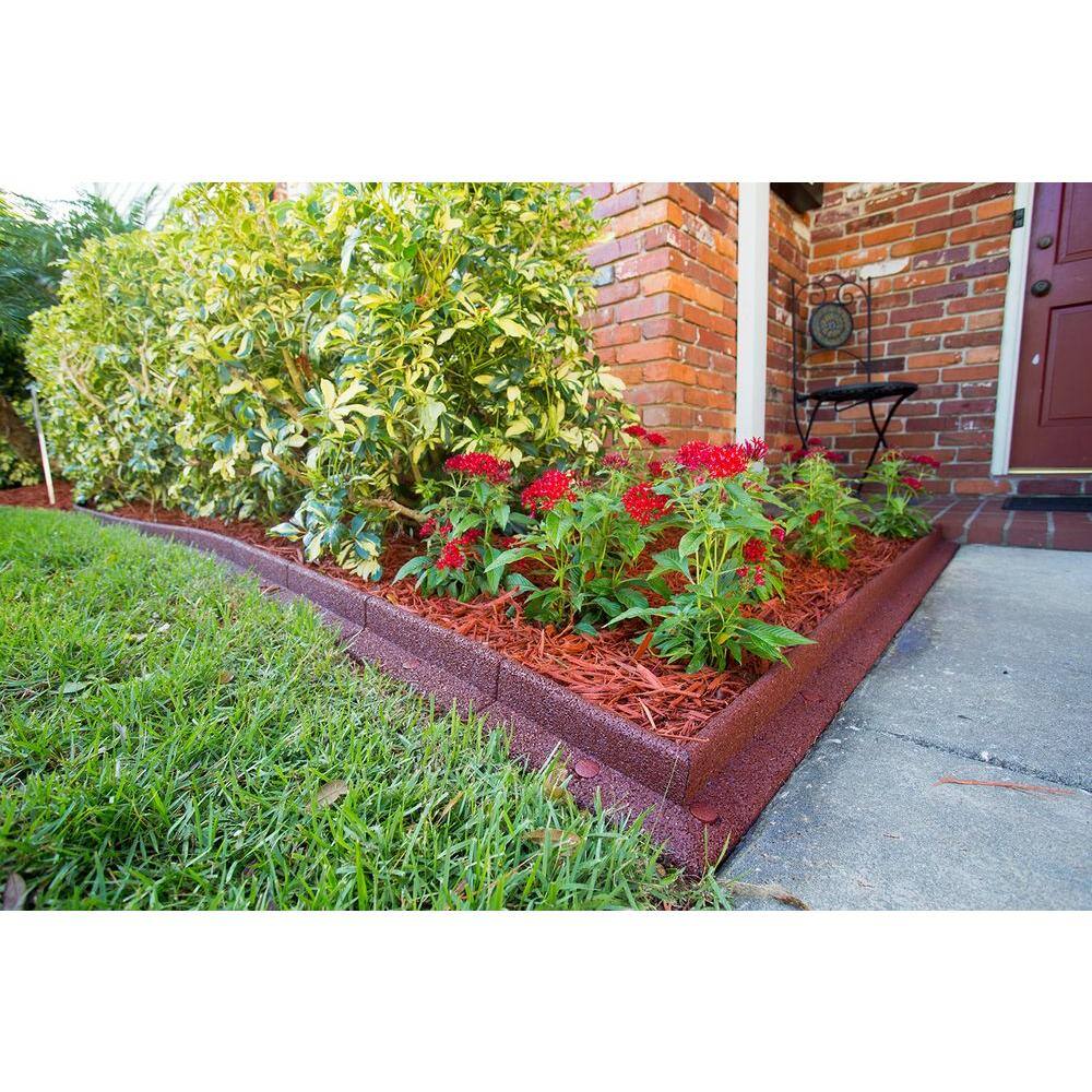 Vigoro EcoBorder 4 ft. Red Rubber Landscape Edging (6-Pack) ECOBRD RED 6PK