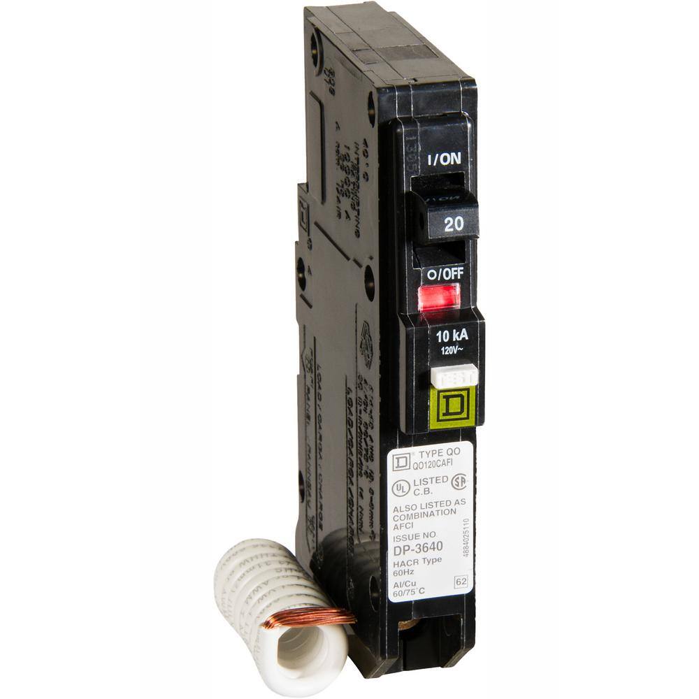 Square D QO 20 Amp Single-Pole Combination Arc Fault Circuit Breaker(QO120CAFIC) QO120CAFIC