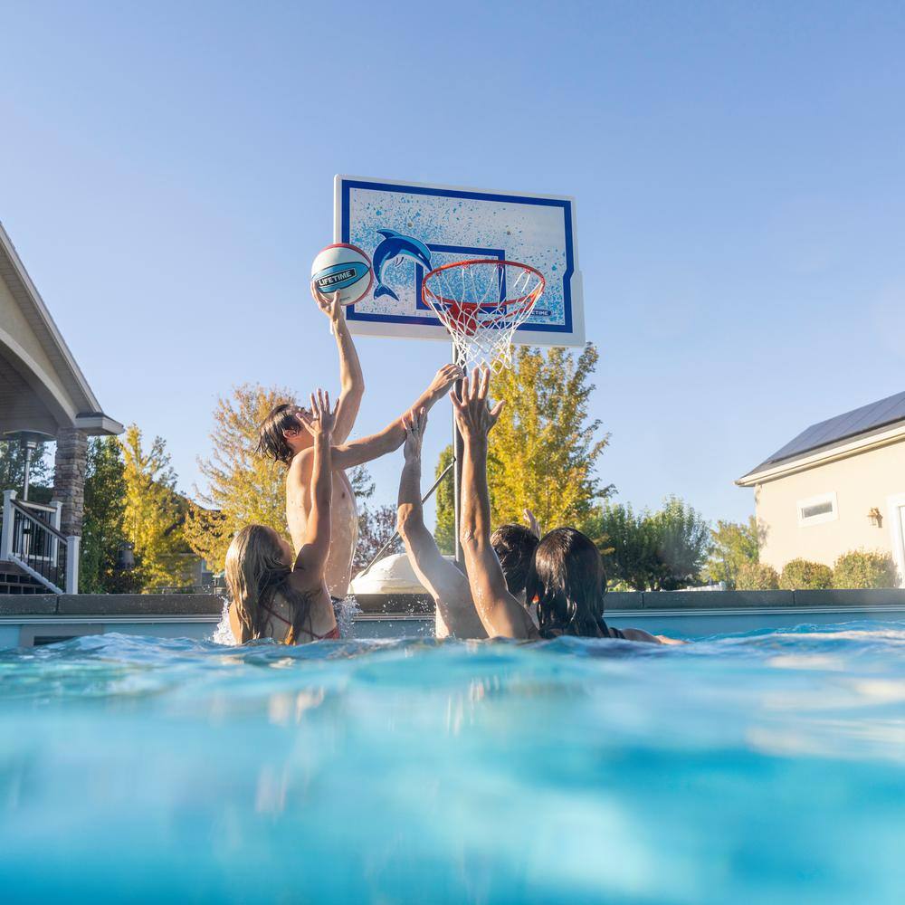 Lifetime Basketball 44 in. Impact Poolside Portable in White and Blue 91213