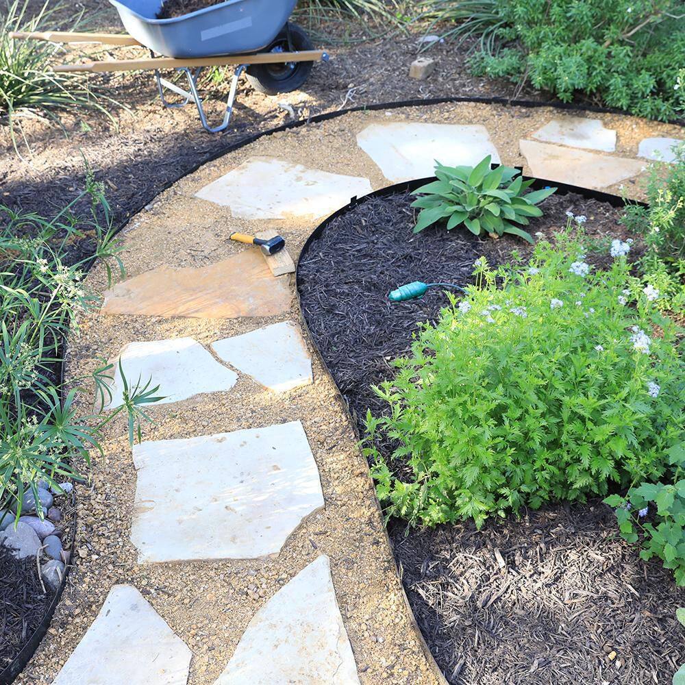 Colmet 8 ft. x 4 in. 14-Gauge Black Steel Landscape Edging (5-Pack) AS814-4BK5