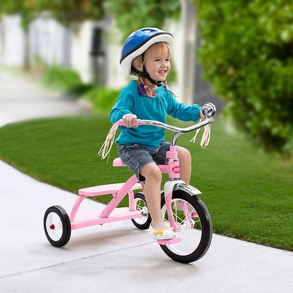 RADIO FLYER 33PZ Kids Classic Style Dual Deck Tricycle with Handlebar Bell, Pink 33PZ