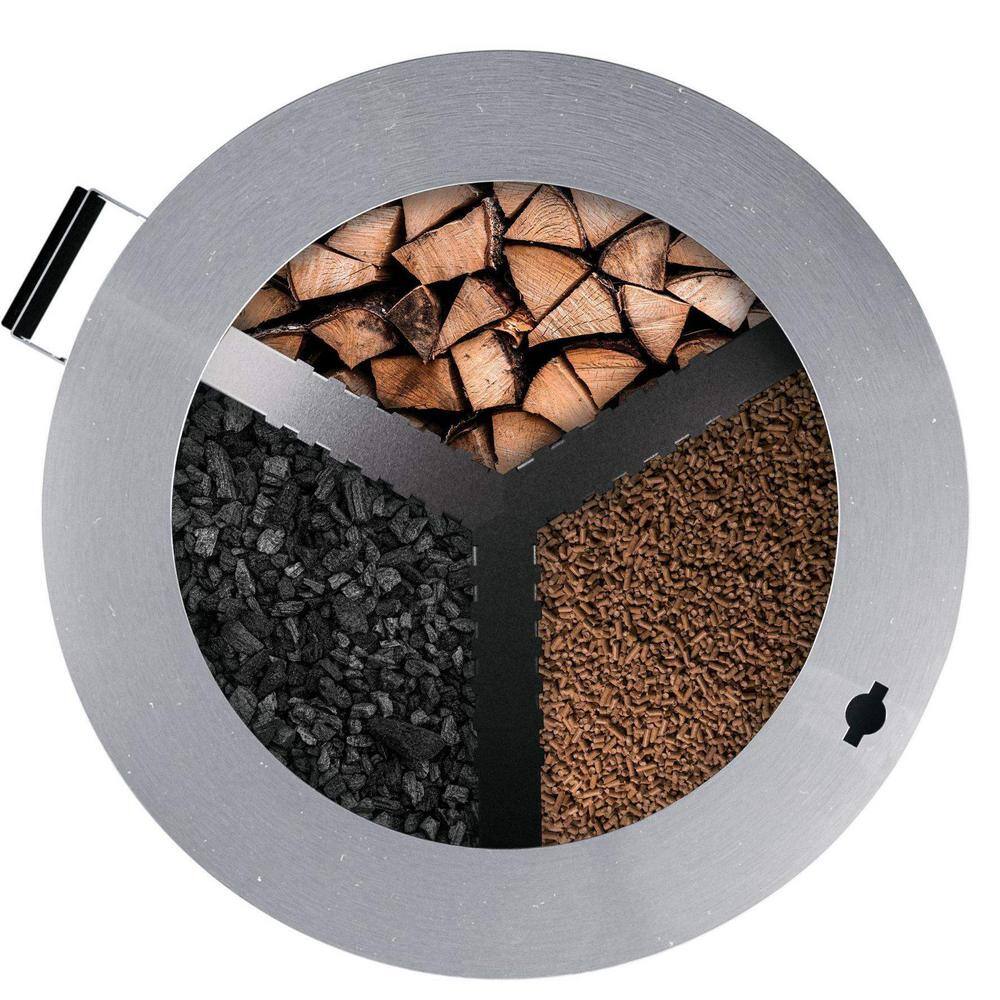 Breeo Y-Series Smokeless Fire Pit-Portable Stainless Steel, Tri-Fuel Compatible– Adjustable Height for Cooking and Outdoor Use BR-YS-SS