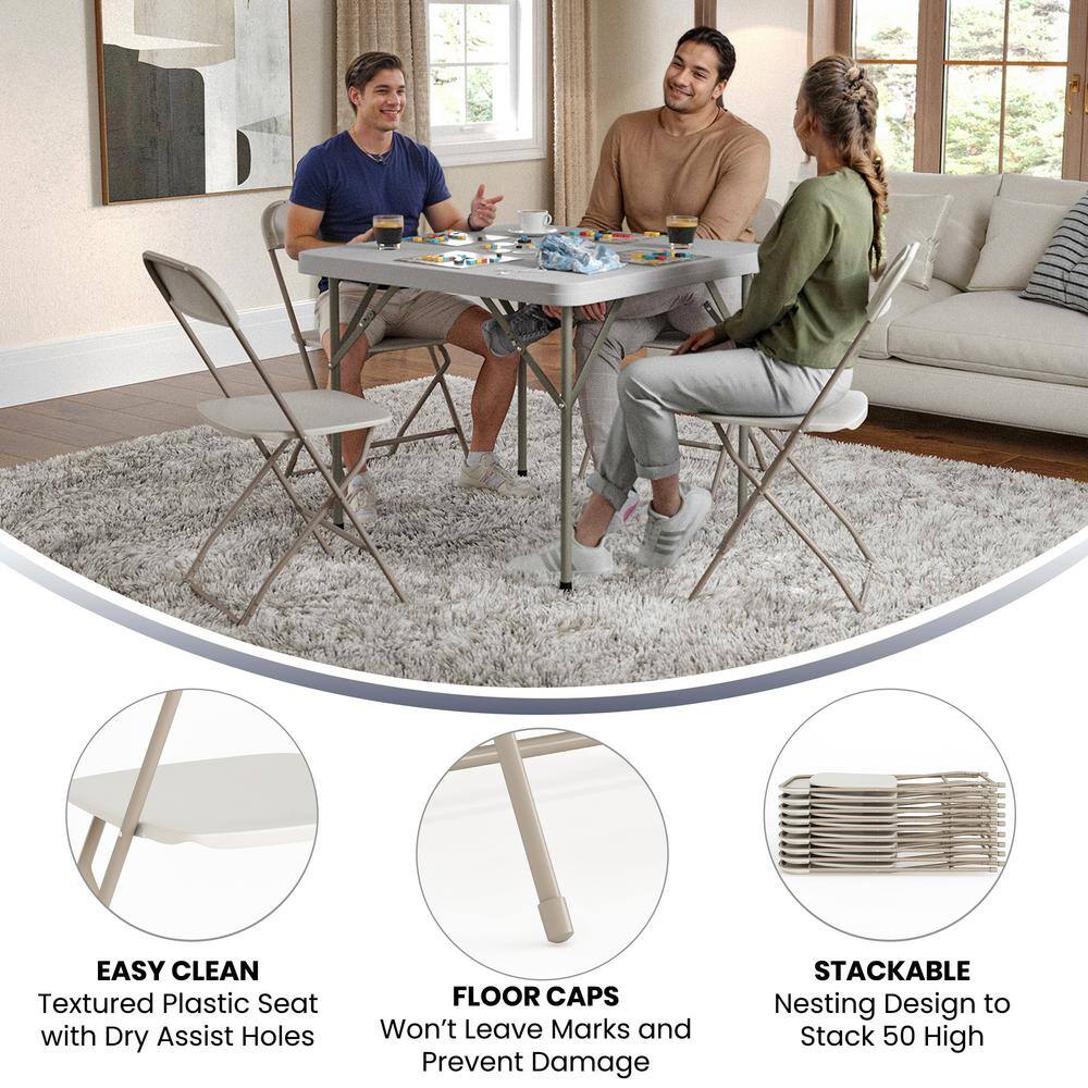 Carnegy Avenue Beige Metal Folding Chairs CGA-LE-487292-BE-HD