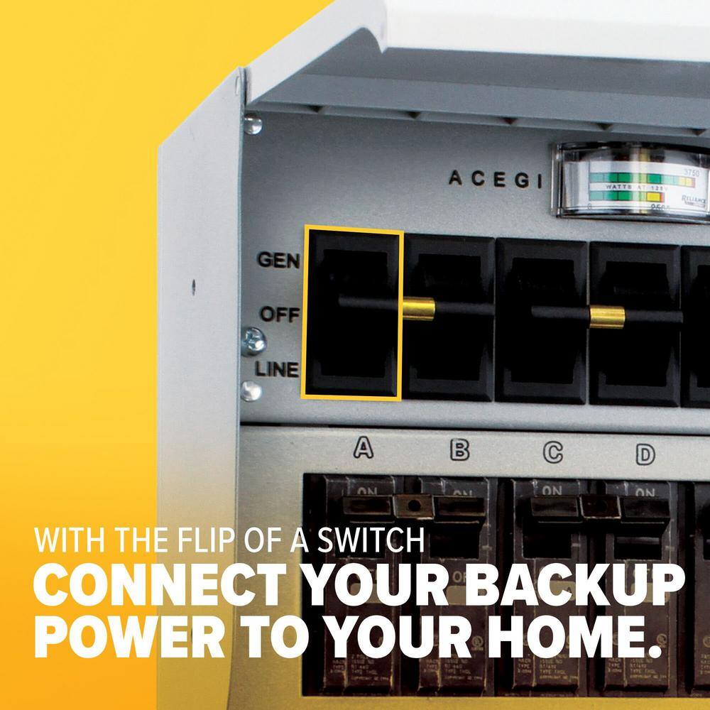 Reliance Controls 30 Amp 250-Volt 7500-Watt Non-Fuse 6-Circuit Transfer Switch Kit 3006HDK