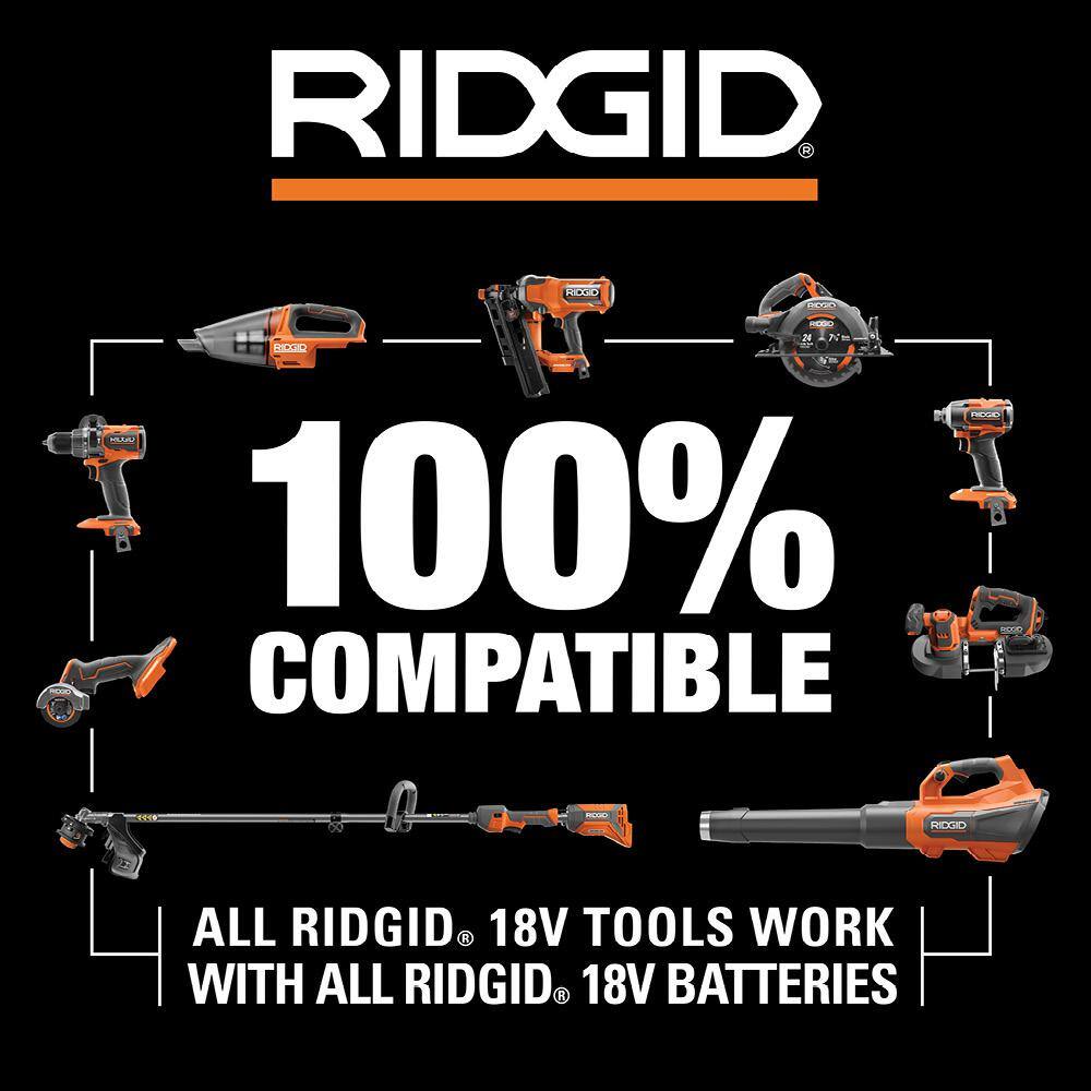 RIDGID 18V (2) 4.0 Ah Batteries and Charger Kit with 18V Subcompact Brushless Cordless Right Angle Impact Driver AC93044SBN-R87730B