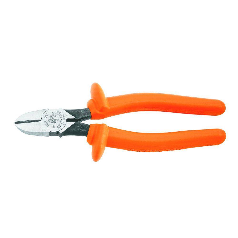 Klein Tools 7 in. Insulated Heavy Duty Diagonal Cutting Pliers with Tapered Nose D220-7-INS
