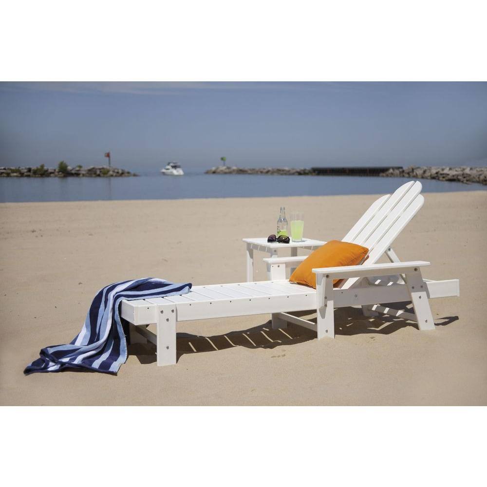 POLYWOOD Long Island 18 in. Slate Grey Patio Side Table ECT18GY