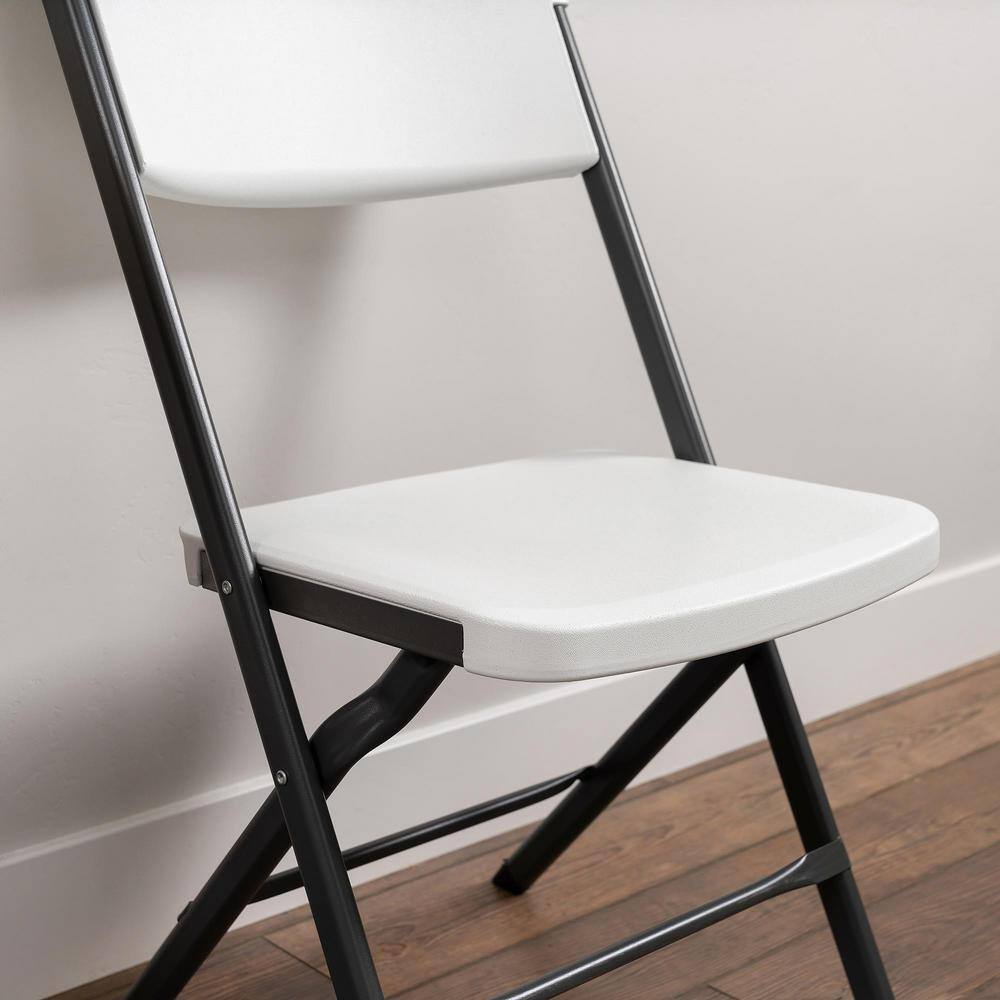 Lifetime White Granite Resin Contoured Seat Commercial Grade Office Folding Chair (Set of 4) 81158