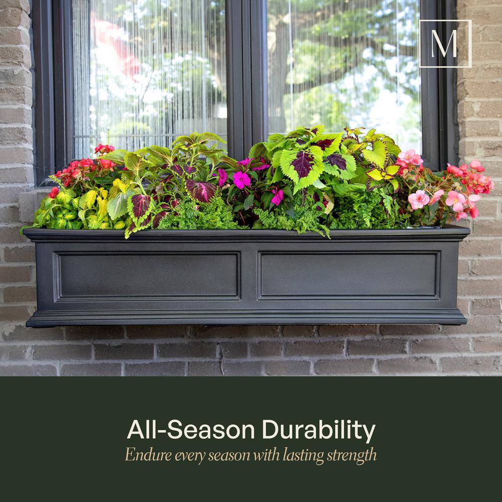 Mayne Fairfield 60 in. x 11 in. Self-Watering Black Polyethylene Window Box 5824B