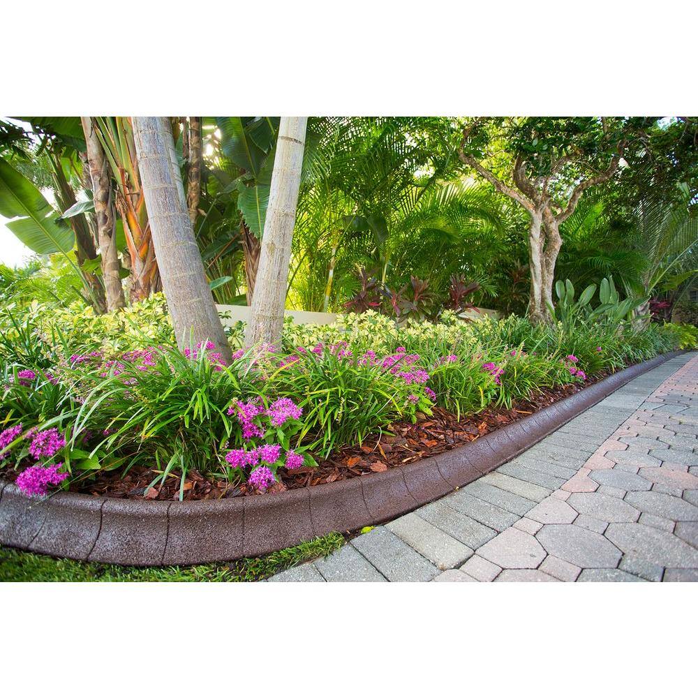 EcoBorder 4 ft. Brown Rubber Curb Landscape Edging (4-Pack) CURB-BRN-4PK
