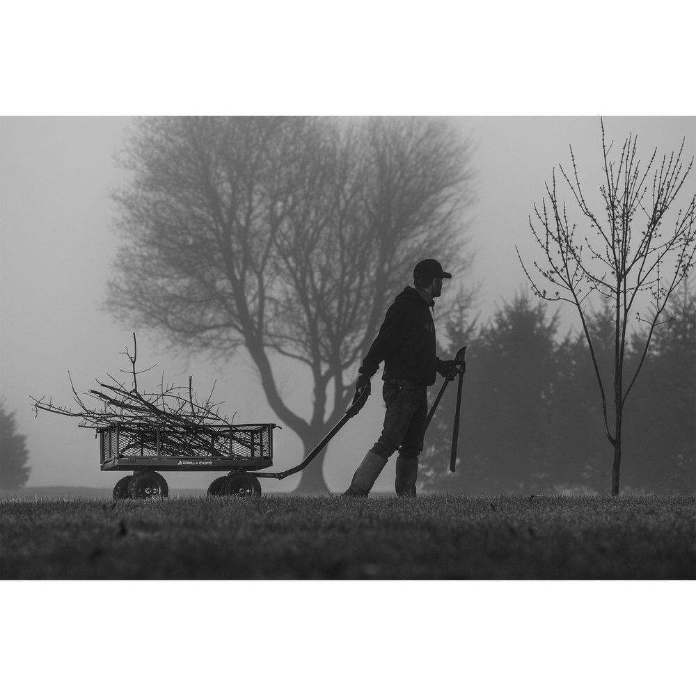 GORILLA CARTS 900 lb. Heavy-Duty Steel Utility Garden Cart, 4 cu. ft. Capacity, 10 in. Pneumatic Tires, 2-in-1 Pull or Tow Handle GCG-900