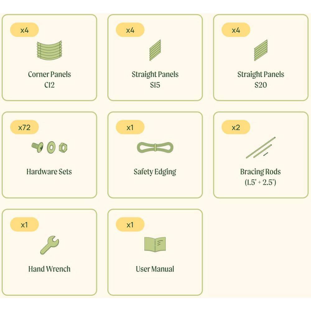 vego garden Raised Garden Bed Kit, 17 in. Tall 10-In-1 Modular, Metal Planter Box for Vegetables, Flowers, Herbs, Sunlit Oak VB10N117SO