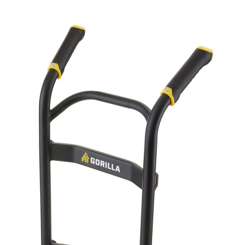 Gorilla 1,000 lbs. Capacity Steel Hand Truck with Multi-Grip Power Handle, Wide Load Toe Plate Super Duty Axle, Flat Free Tires GHH-10
