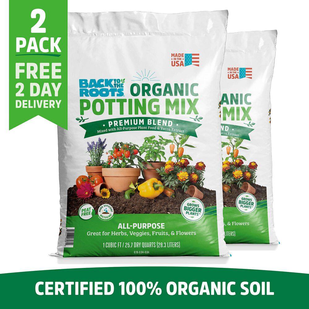 Back to the Roots Organic Potting Mix (2 1 cu.ft. Bags ) 47069-DS