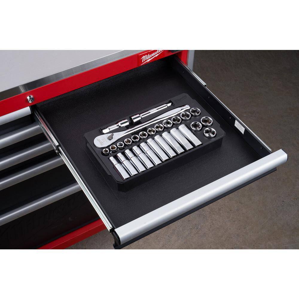 Milwaukee 1/2 in. Drive Metric Ratchet and Socket Mechanics Tool Set (28-Piece) 48-22-9510