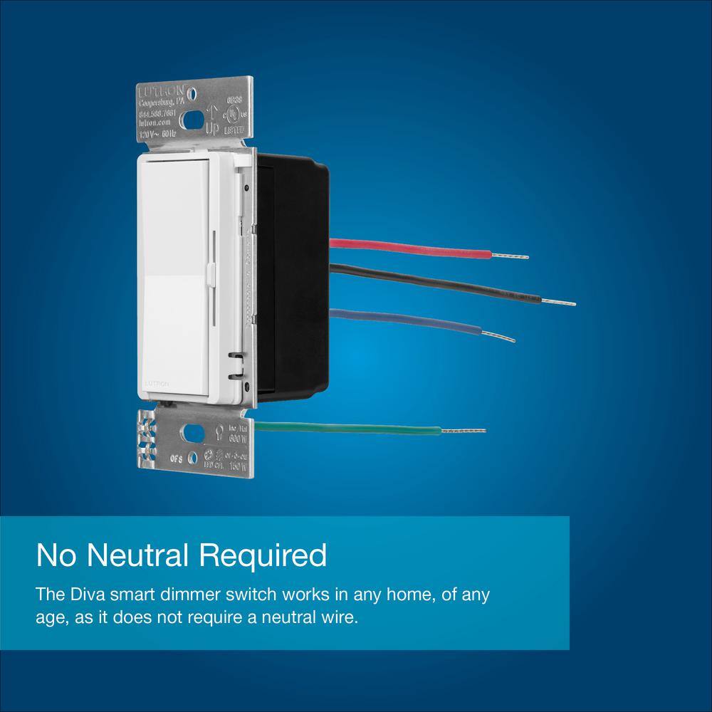 Lutron Diva Smart Dimmer Multi-Room Kit for Caseta Smart Lighting, with Smart Hub + Pico Remote, 150-Watt LED (DVRF-BDG-3D) DVRF-BDG-3D-HD