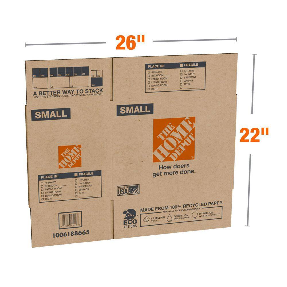 The Home Depot 16 in. L x 10 in. W x 12 in. D Small Moving Shipping and Packing Box with Handles (50-Pack) SMBOX50