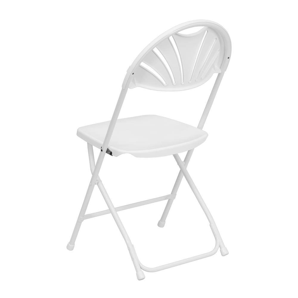 Carnegy Avenue White Metal Folding Chair (Set of 8) CGA-Y-14195-WH-HD