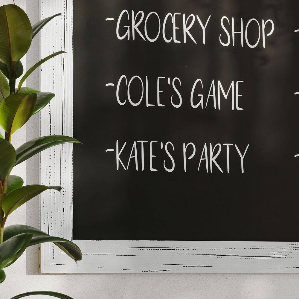 Carnegy Avenue White Washed 32 in. W x 46 in. L Magnetic Wall Mounted Chalkboard CGA-HGW-525574-WH-HD