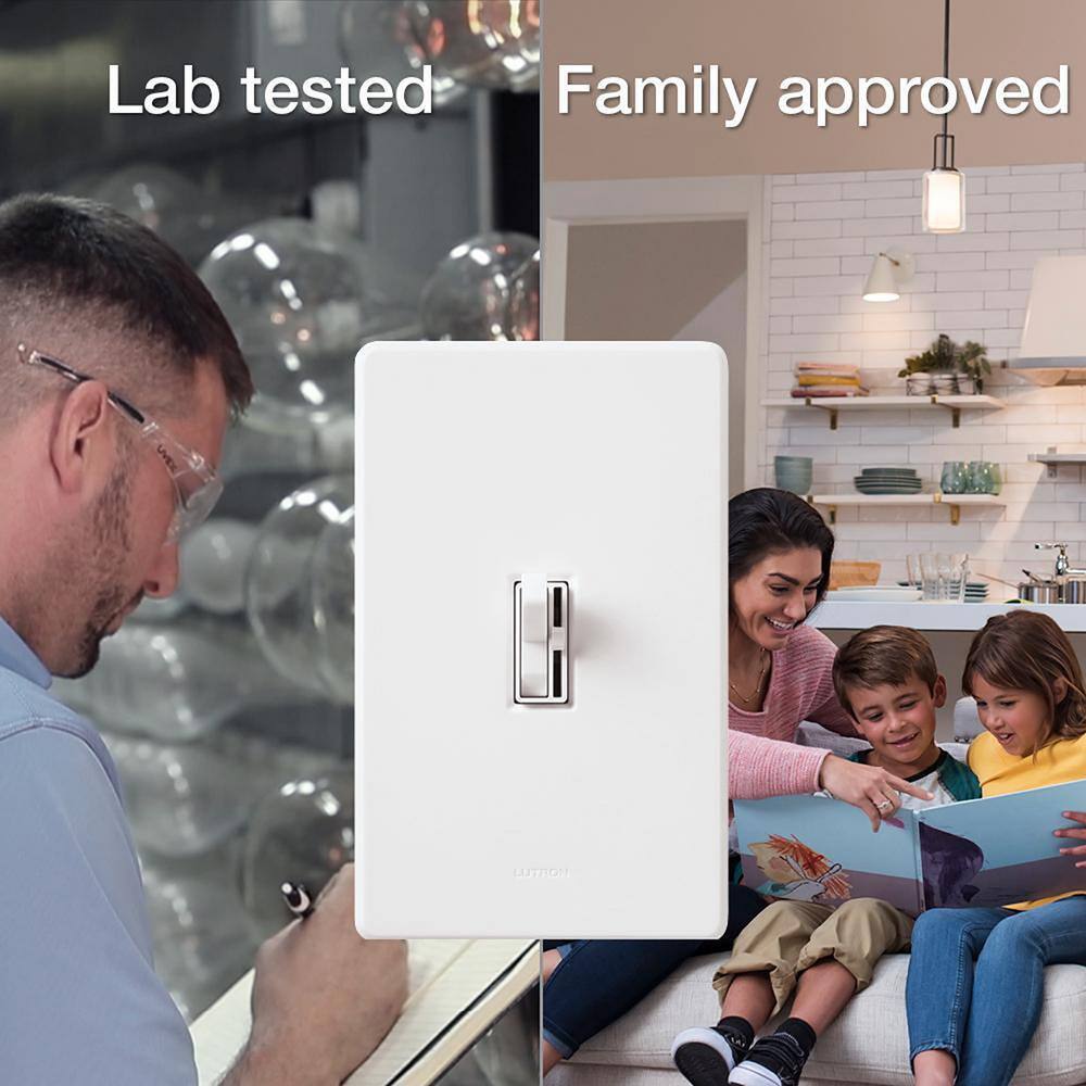 Lutron Toggler LED+ Dimmer Switch for Dimmable LEDs, White, Klein 11-in-1 Multi Bit Screwdriver and Nut Driver (TGCL-6PKR-KSD) TGCL-6PKR-KSD