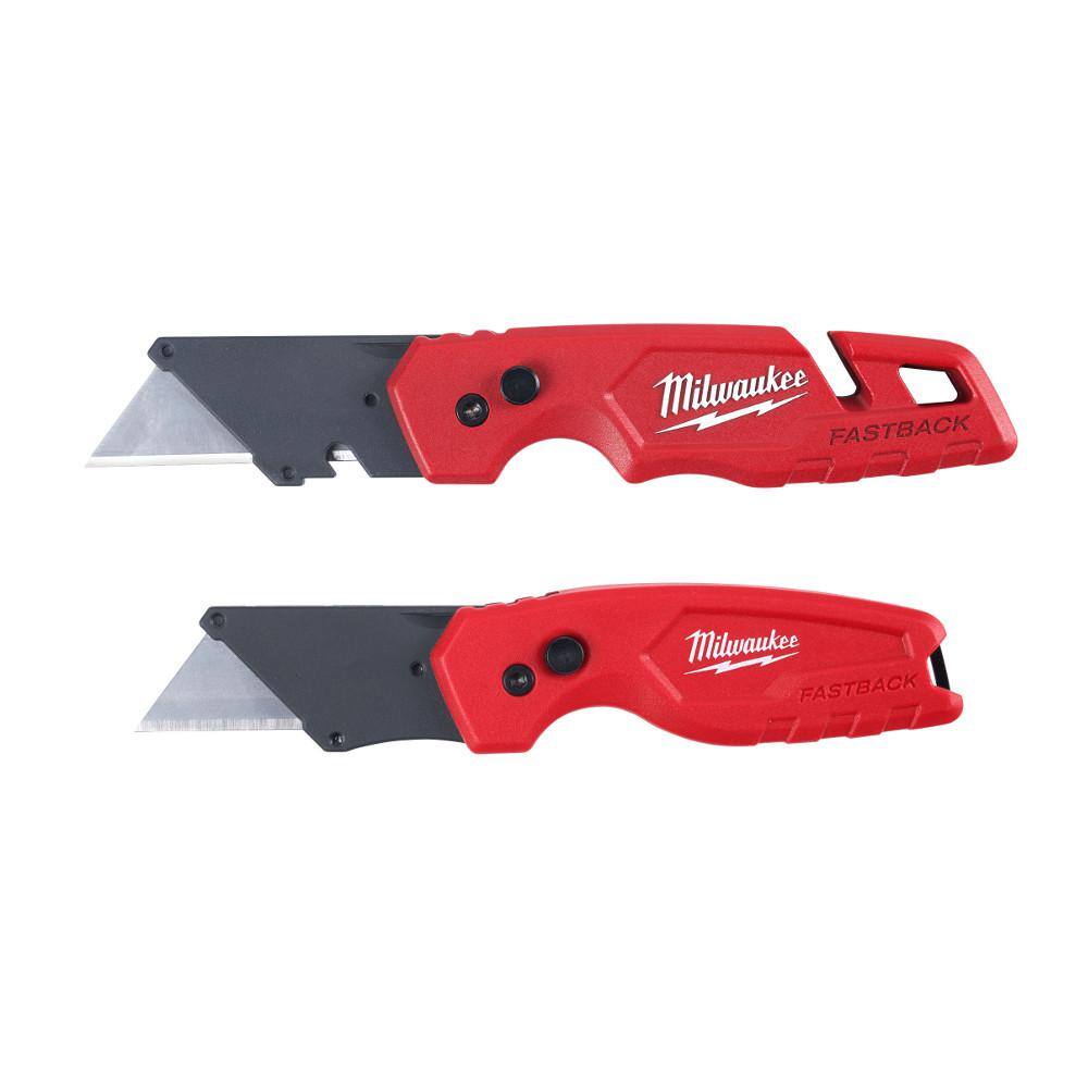 Milwaukee Combination Screwdriver Set with Pliers Kit and FASTBACK Folding Utility Knife Set (15-Piece) 48-22-2710-48-22-6331-48-22-1503