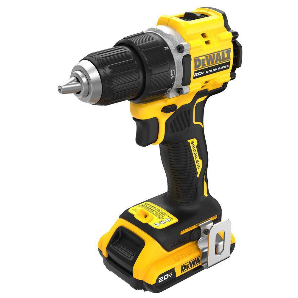 DEWALT ATOMIC 20V Lithium-Ion Cordless Compact 1/2 in. Drill/Driver Kit and Bluetooth Speaker with 2Ah Battery, Charger and Bag DCD794D1WDCR008