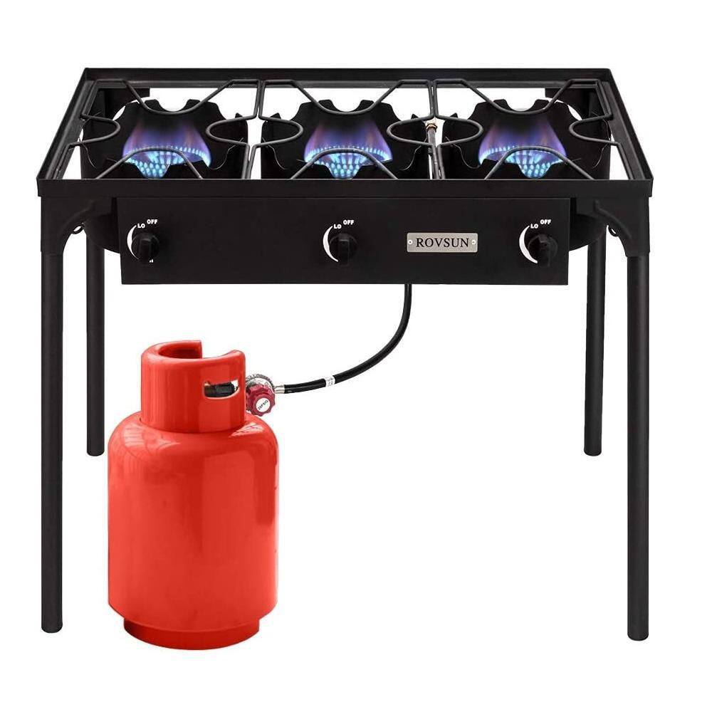 ROVSUN 3 Burner High Pressure Outdoor Camping Burner, 225,000 BTU Propane Gas Stove burnerG27000142
