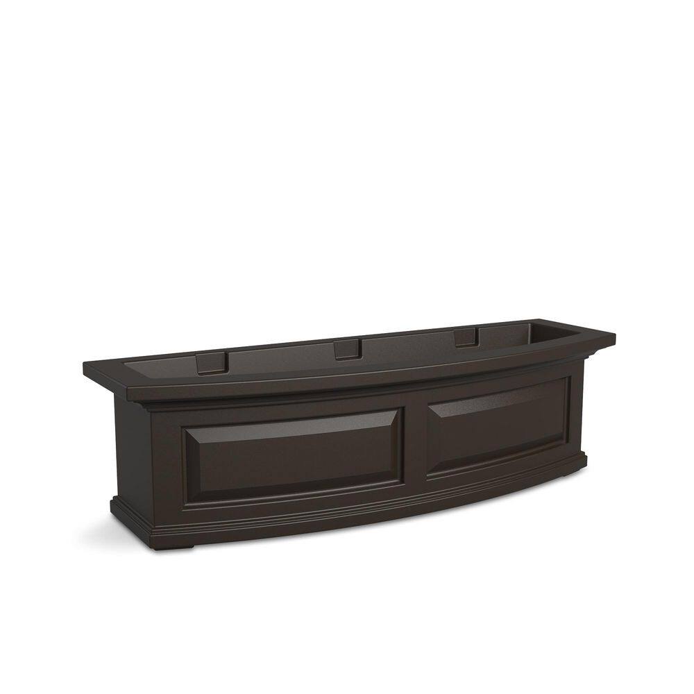 Mayne Nantucket 36 in. x 11.5 in. Self-Watering Espresso Polyethylene Window Box 4830-ES