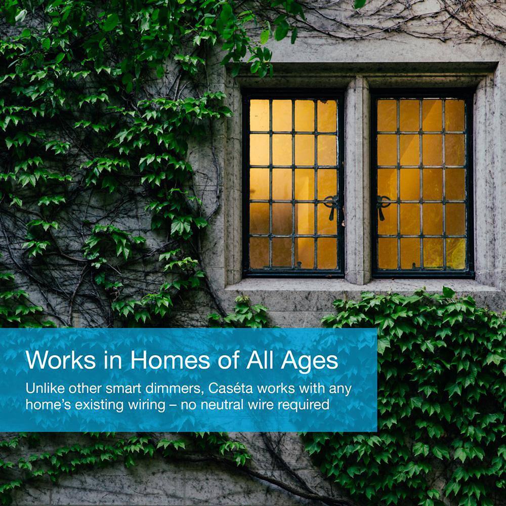 Lutron Caseta Smart Dimmer Switch and Remote Kit for Wall and Ceiling Lights, 150-Watt LED Bulbs (P-PKG1W-WH-R) P-PKG1W-WH-R