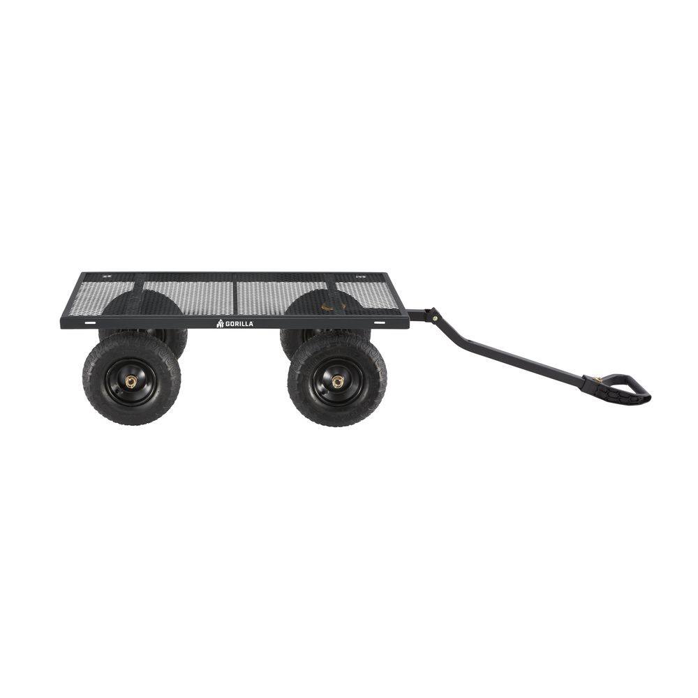 GORILLA CARTS 1,200 lb. Heavy-Duty Steel Utility Garden Cart, 6 cu. ft. Capacity, 13 in. Pneumatic Wheels, 2-in-1 Pull or Tow Handle GCG-1200