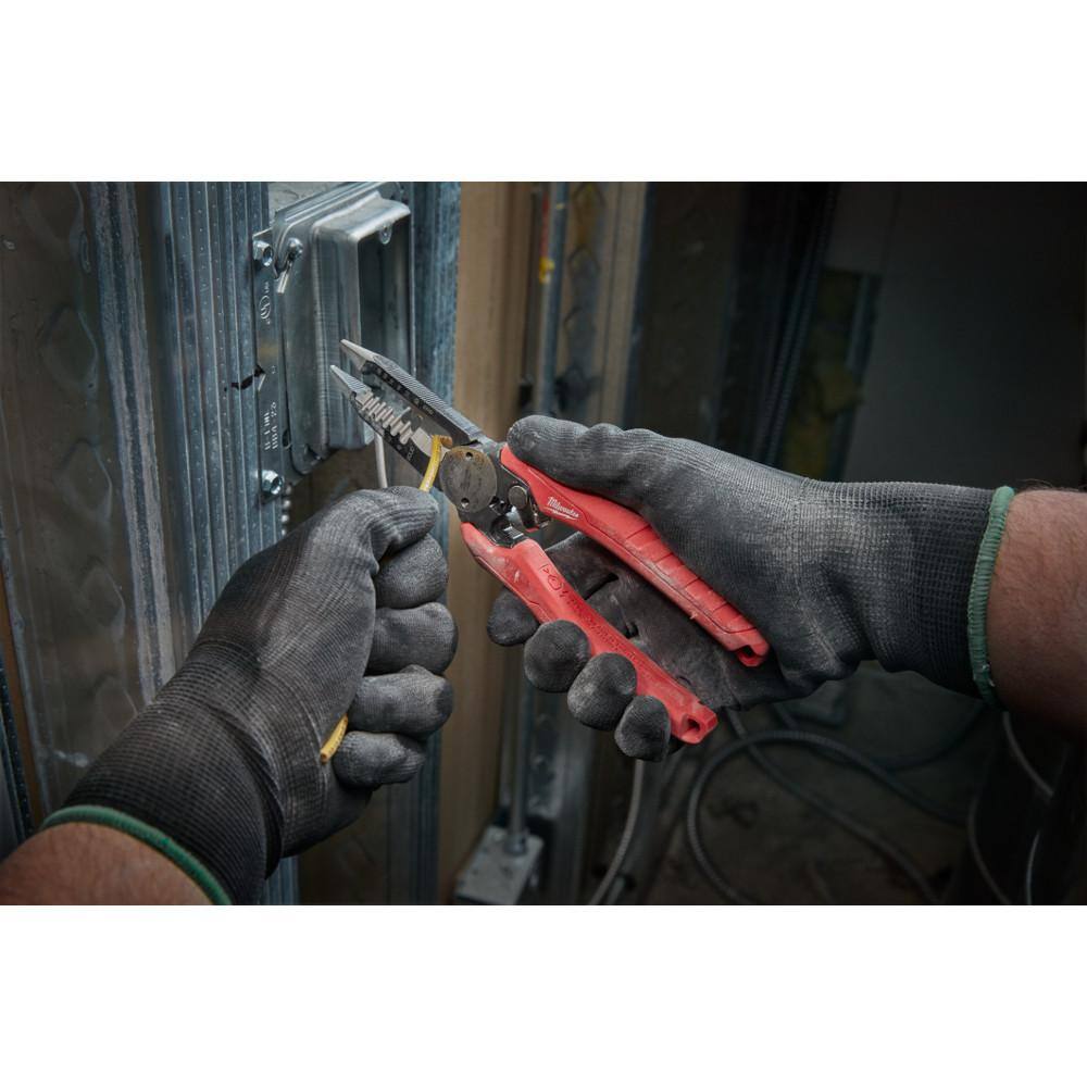 Milwaukee 7.75 in. Combination Electricians 6-in-1 Wire Strippers Pliers with 12-16 AWG NM Wire Stripper and Cutter (2-Piece) 48-22-3079-48-22-3081
