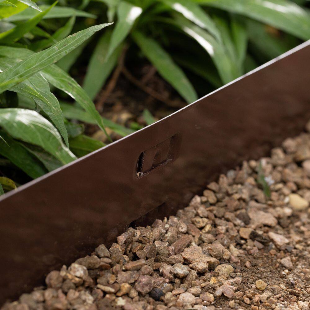 Colmet 8 ft. x 4 in. 14-Gauge Brown Steel Landscape Edging (5-Pack) AS814-4BR5